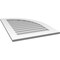 Ekena Millwork Quarter Round Top Right Surface Mount PVC Gable Vent w/ 3-1/2"W x 1"P Standard Frame, 24"W x 34"H GVPQR24X3401SN - alternate 3